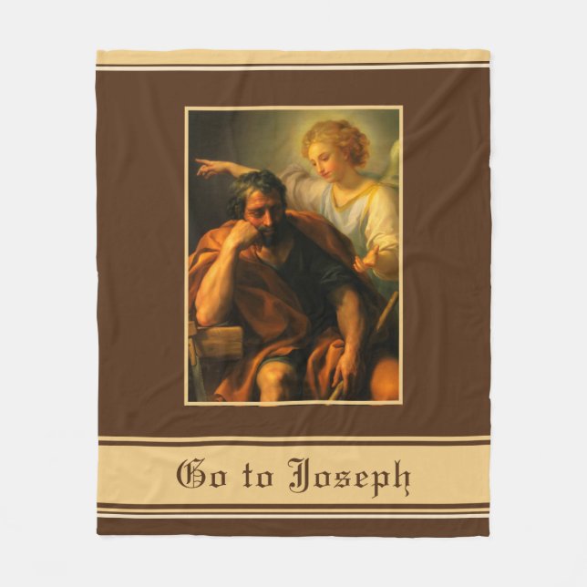 Couverture Polaire Prière religieuse catholique Saint Joseph Baby Jes (Devant)