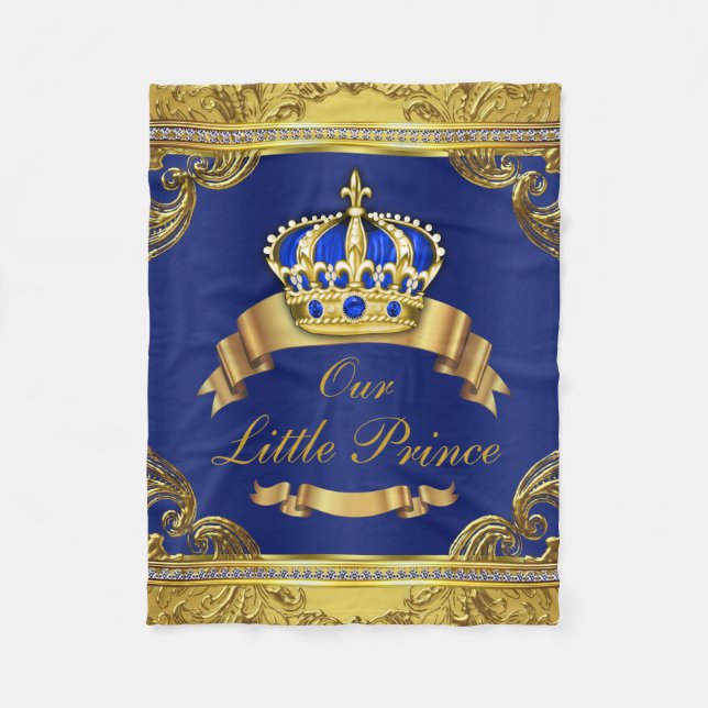 Couverture Polaire Prince Bleu Or Fancy Prince Bébé (Devant)