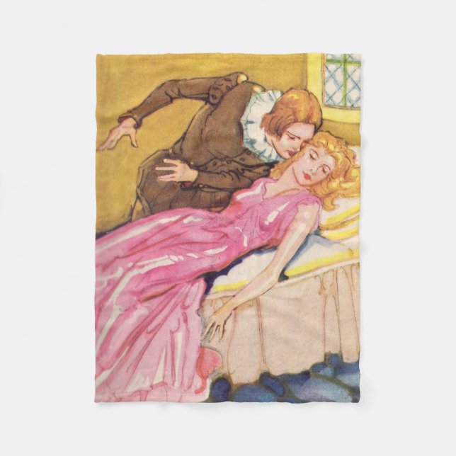 Couverture Polaire Prince Charming baiser Beauté dormante (Devant)