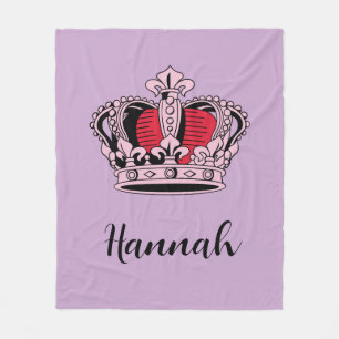 Couverture Polaire Princess Queen Crown personnalisable