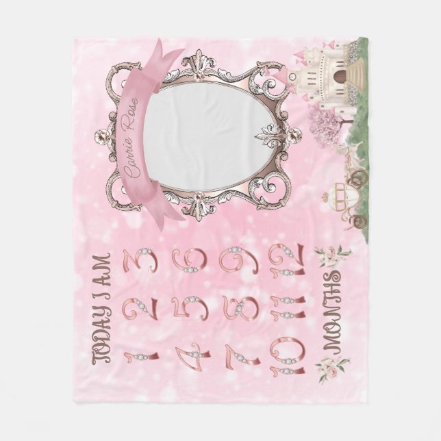 Couverture Polaire Princesse Blanket pour les photos mensuelles des j (Devant)