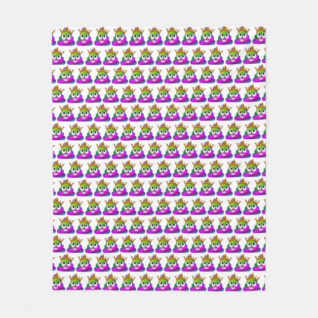 Couverture Polaire Princesse Crown Rainbow Emoji Poop (Devant)