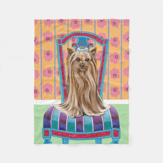 Couverture Polaire Princesse de la Couronne Yorkie (Devant)