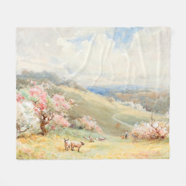 Couverture Polaire Printemps vintage par Joseph Rubens Powell (Devant (Horizontal))