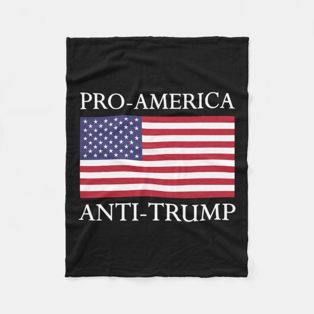 Couverture Polaire Pro-amérique Anti-trump - Drapeau américain Résist (Devant)