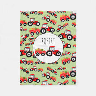 Couverture Polaire Produit de la ferme de camion de tracteur rouge pe