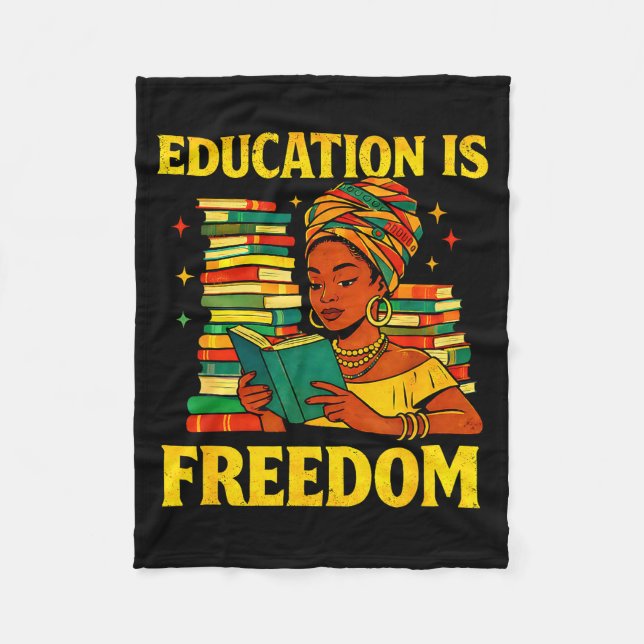 Couverture Polaire Prof noir histoire éducation est liberté afro  (Devant)