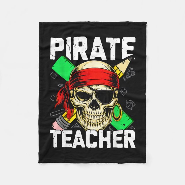 Couverture Polaire Prof pirate drôle crâne  (Devant)