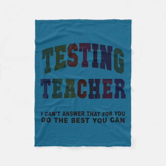 Couverture Polaire Prof testeur de test drôle jour de test bruh maths (Devant)