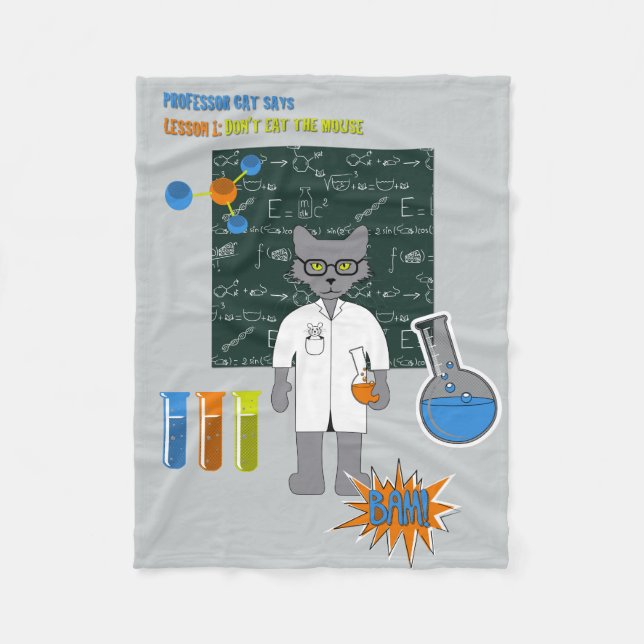 Couverture Polaire Professeur Cat Fleece Blanket (Devant)