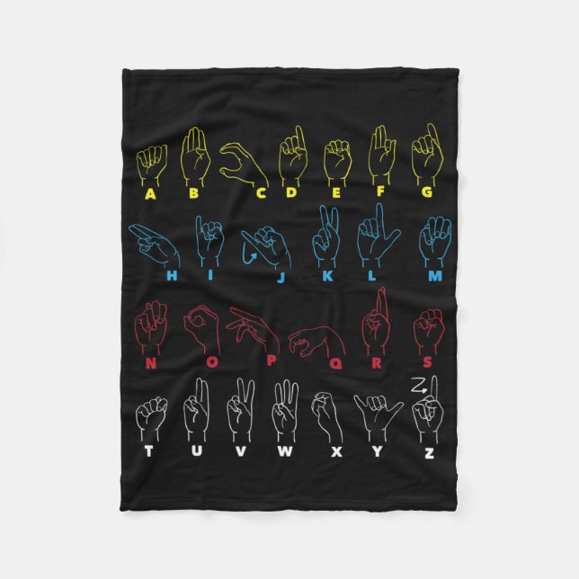 Couverture Polaire Professeur d'alphabet ASL Langue des signes améric (Devant)