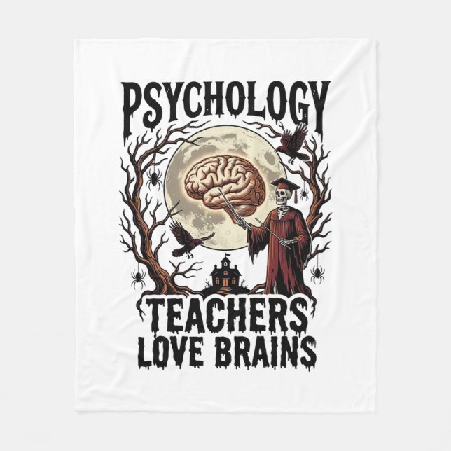 Couverture Polaire Professeur de psychologie Halloween Brain Lover Go (Devant)