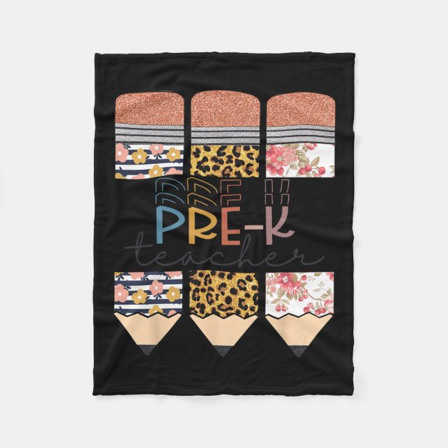 Couverture Polaire Professeur Fun Leopard Pencil Joyeux Premier Jour  (Devant)