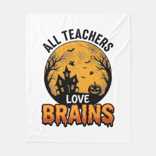 Couverture Polaire Professeur Halloween Amour Cerveaux Design Vintage