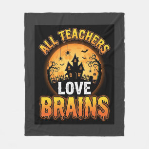 Couverture Polaire Professeur Halloween Cerveaux de Zombie Horreur Lu