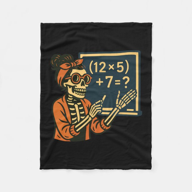 Couverture Polaire Professeur Halloween Six Sept Mème 6 7 Squelette É (Devant)