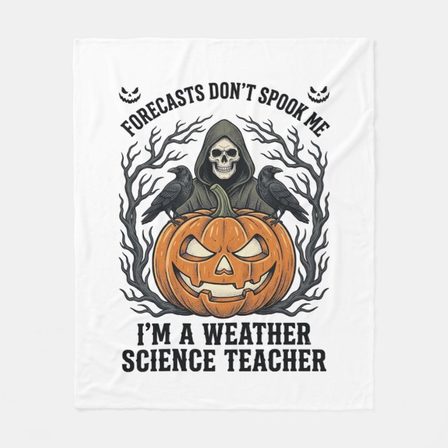 Couverture Polaire Professeur Météo Halloween Épouvantable Faucheur C (Devant)