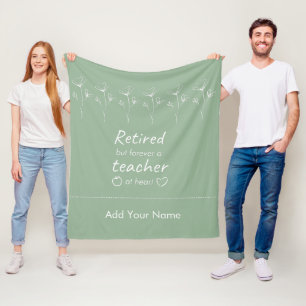 Couverture Polaire Professeur retraité personnalisé Sage Vert Blanc