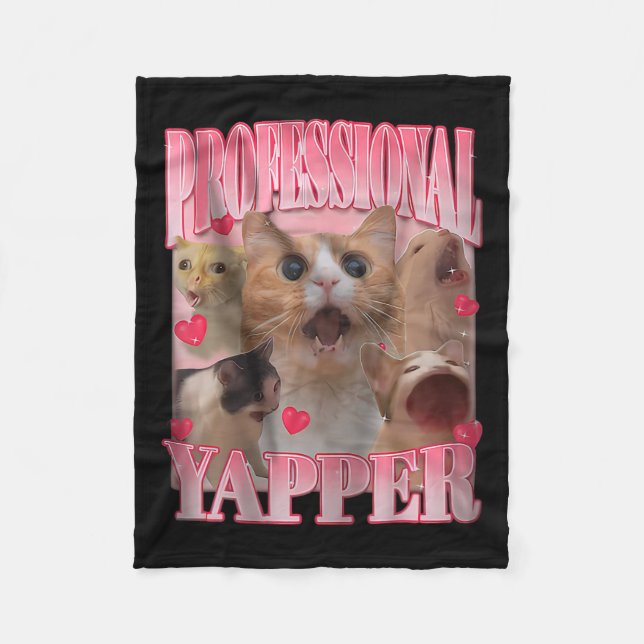 Couverture Polaire Professional Yapper Chat Drôle Mème (Devant)