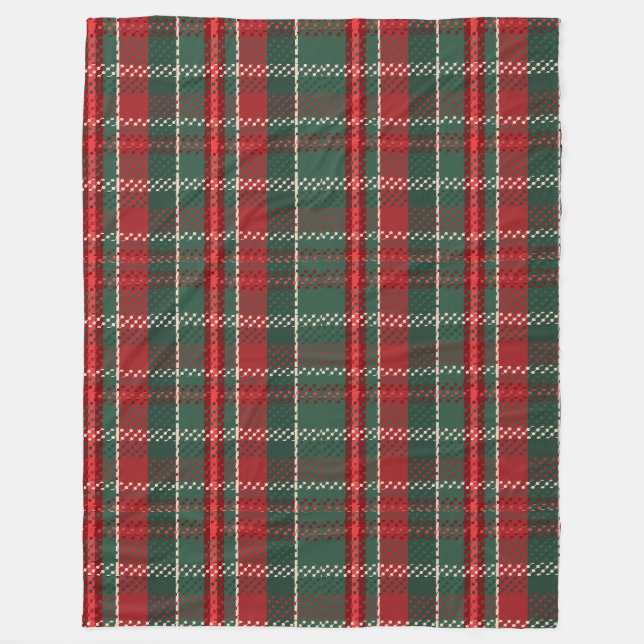Couverture Polaire Profond Noël Rouge Vert Tartan (Devant)