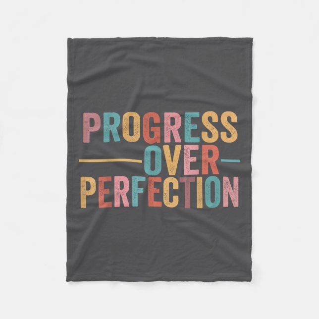 Couverture Polaire Progress Over Perfection Motivational Teacher Retr (Devant)