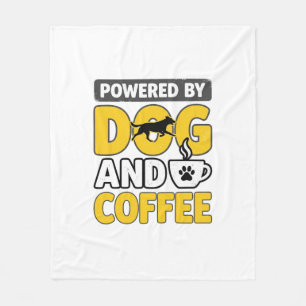 Couverture Polaire Propulsé par le chien et le café Vintage Shirt Des