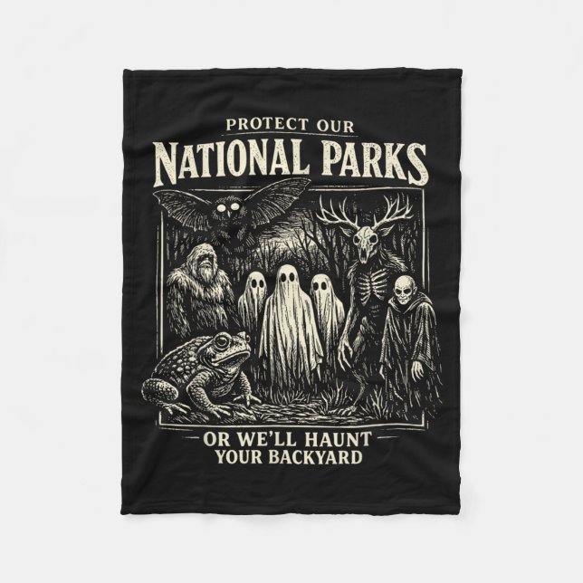 Couverture Polaire Protéger les parcs nationaux Spooky Cryptide Bigfo (Devant)