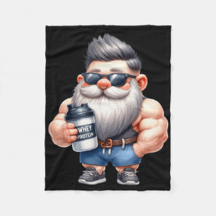 Couverture Polaire Protéine de Whey Gnome Papa Funny Bodybuilder Grap