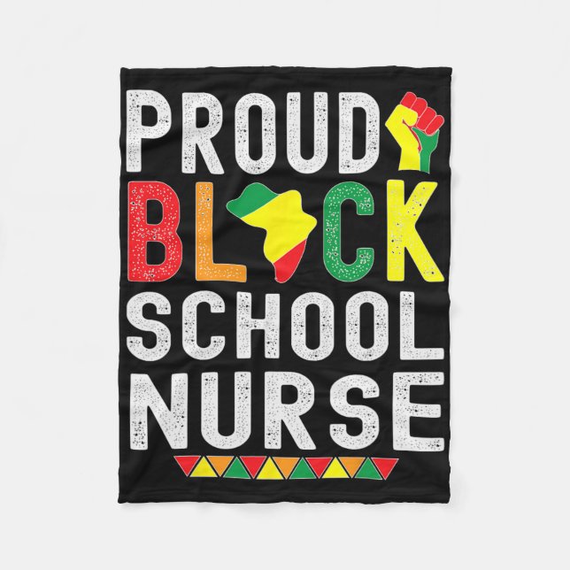 Couverture Polaire Proud Black School Nurse Black History Month For A (Devant)