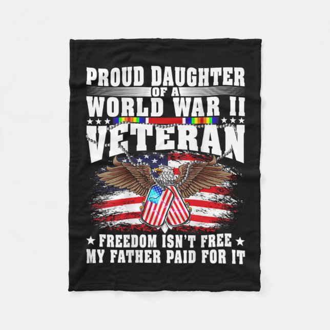 Couverture Polaire Proud Daughter Of World War 2 Veteran Military Vet (Devant)