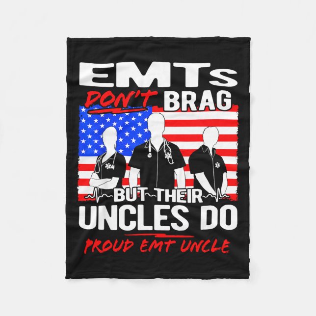Couverture Polaire Proud Emt Uncle - Funny Ems Family Quote Emts Don' (Devant)