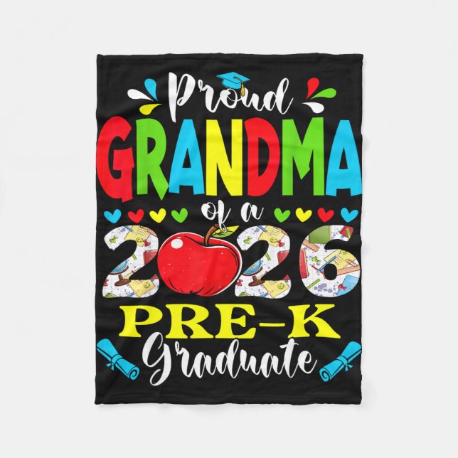 Couverture Polaire Proud grandma of 2026 pre-k graduate mothers day (Devant)