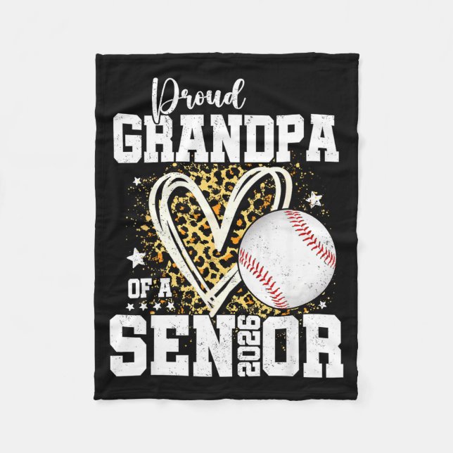 Couverture Polaire Proud Grandpa Of A 2026 Senior Baseball Graduation (Devant)