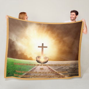 Couverture Polaire Proverbes 4:25-27 Cosy Bible Verse Blanche Toison