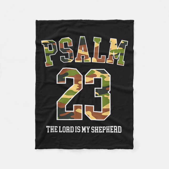 Couverture Polaire Psalm 23 The Lord Is My Shepherd Camouflage Christ (Devant)