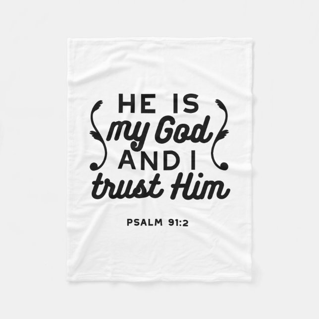 Couverture Polaire Psalm 91:2 – Trust in God Christian Bible Verse (Devant)