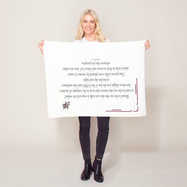 Couverture Polaire Psaume 1 Écriture Art Chemin des justes (En situation)