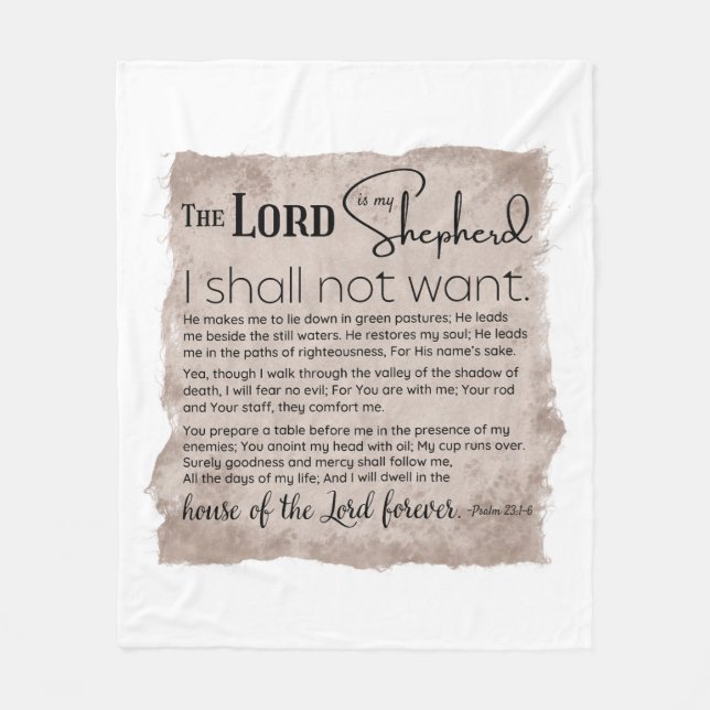 Couverture Polaire Psaume 23 Écriture biblique Papier Vintage (Devant)