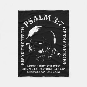 Couverture Polaire Psaume 3_7 crâne vintage chrétien biblique religie