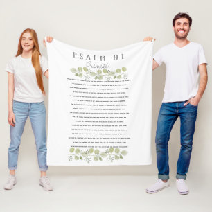 Couverture Polaire Psaume 91 Aquarelle Feuilles Sur Votre Enfant Pers