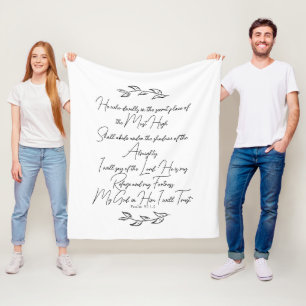 Couverture Polaire Psaume 91 Noir & Blanc Botanique Feuille Christian