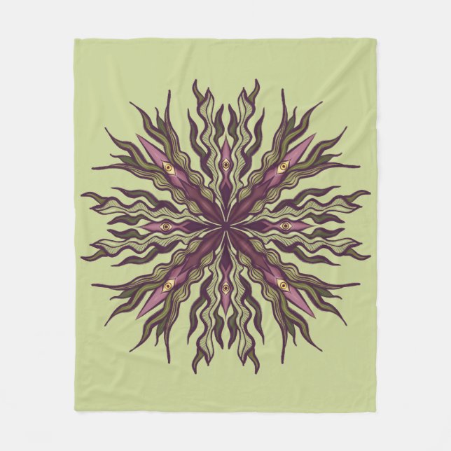 Couverture Polaire Psychedelic Eye Plant - Surreal Botanical Mandala (Devant)