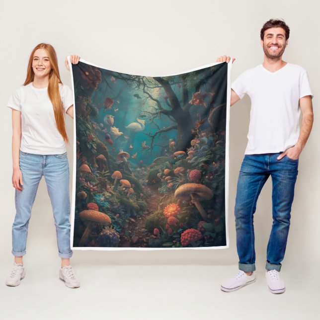 Couverture Polaire Psychedelic woodland fleece blanket (En situation)