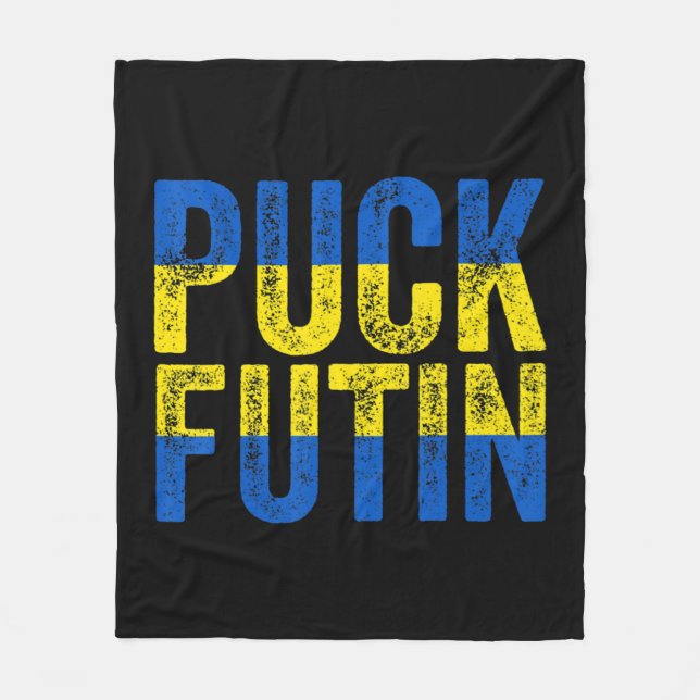 Couverture Polaire Puck Foutine Mème Je Suis Aux Côtés De L'Ukraine A (Devant)