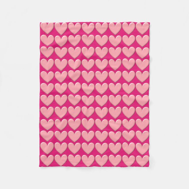 Couverture Polaire Puffy Hearts (Devant)