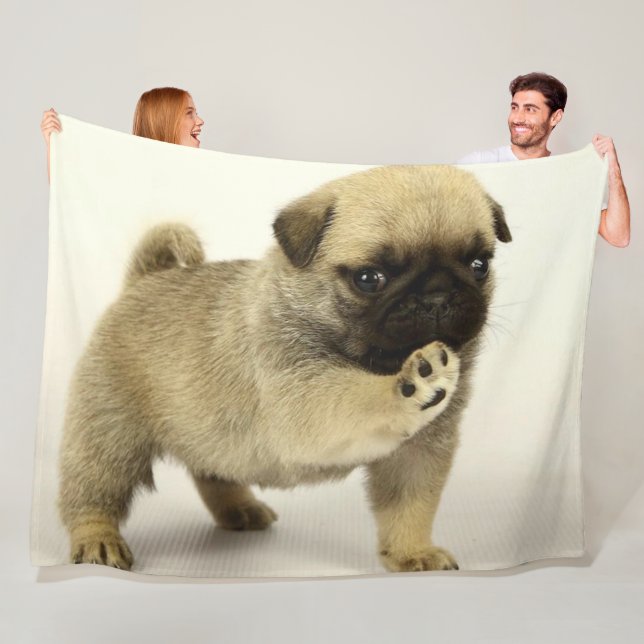 Couverture Polaire Pug puppy (En situation)