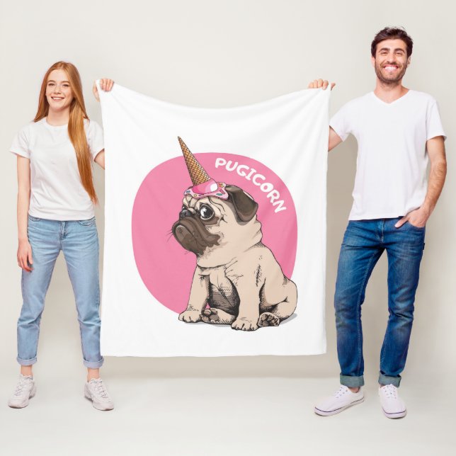 Couverture Polaire Pugicorn (En situation)
