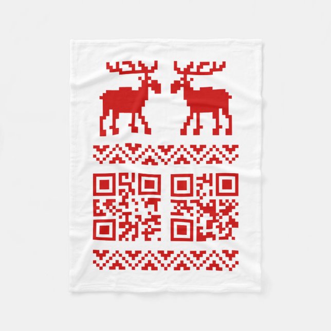 Couverture Polaire Pugitif de Noël Code QR Bonne Année ! (Devant)