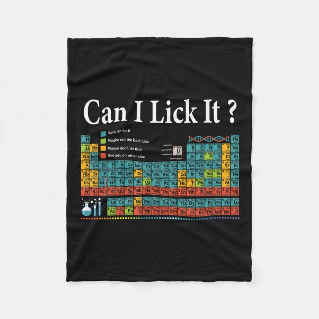 Couverture Polaire Puis-je le Lick Table périodique Enseignant Enfant (Devant)