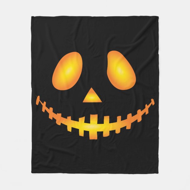 Couverture Polaire Pumpkin Face Halloween Jack O Lantern Spooky (Devant)